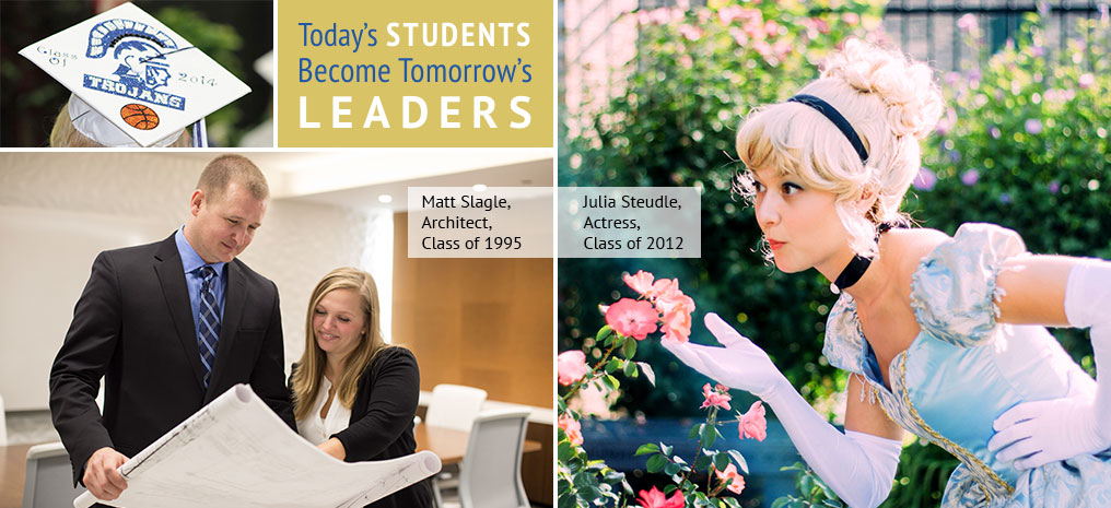Collage of pictures showing "Today's Students are Tomorrow's Leaders".