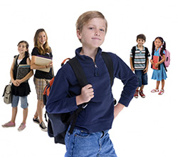 Safety-Students Picture of students holding a backpack