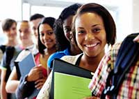 Picture of students in hallway